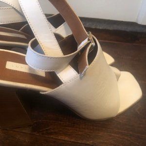 Topshop White Block Heels